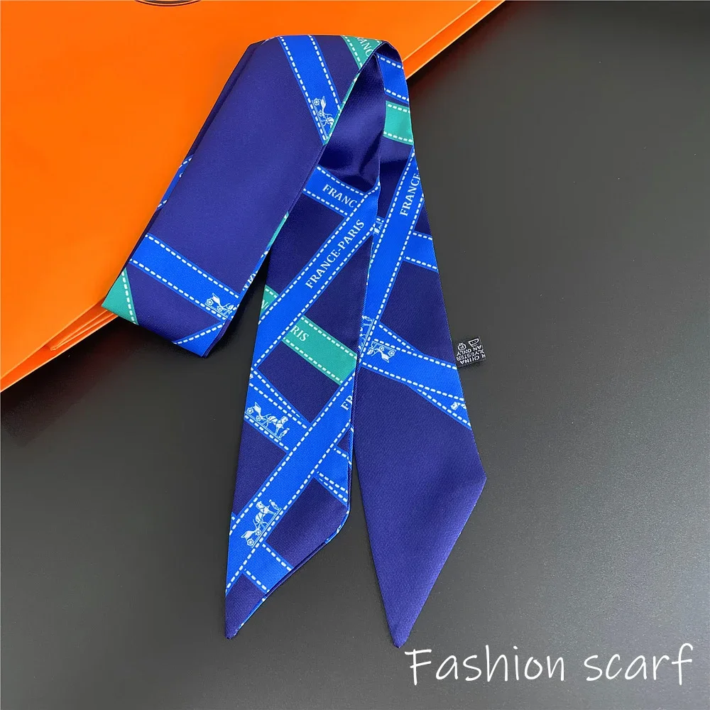 Korean Fashion  Women's Twill Decorative Ribbon Small Scarf Binding Bag Handle Ribbon Hair Band Small Scarf Headband Geometric