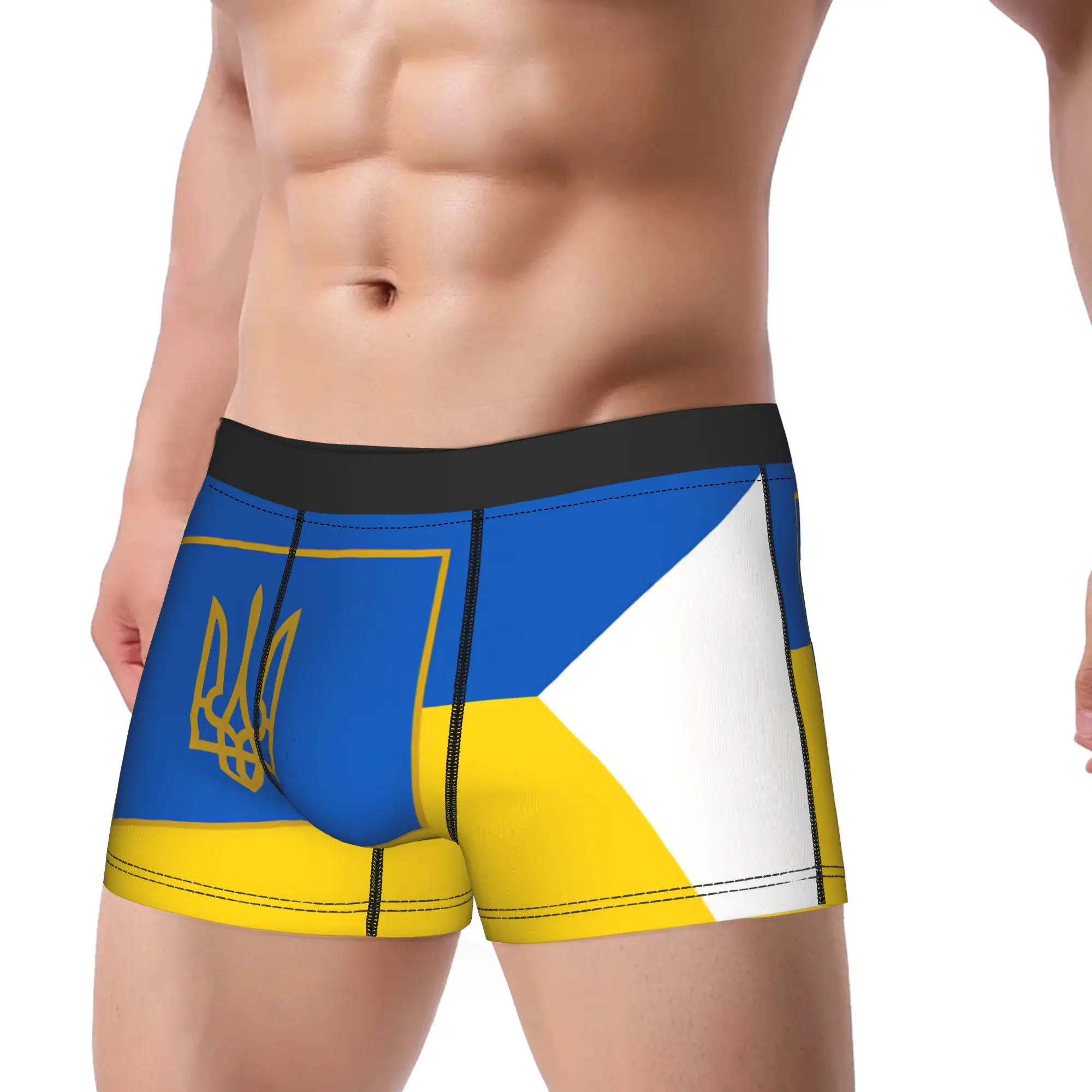 Ukraine Presidential Flag  Shorts Briefs  Underwear Quality Men Sexy Soft Boxer Shorts Custom Large Size Panties