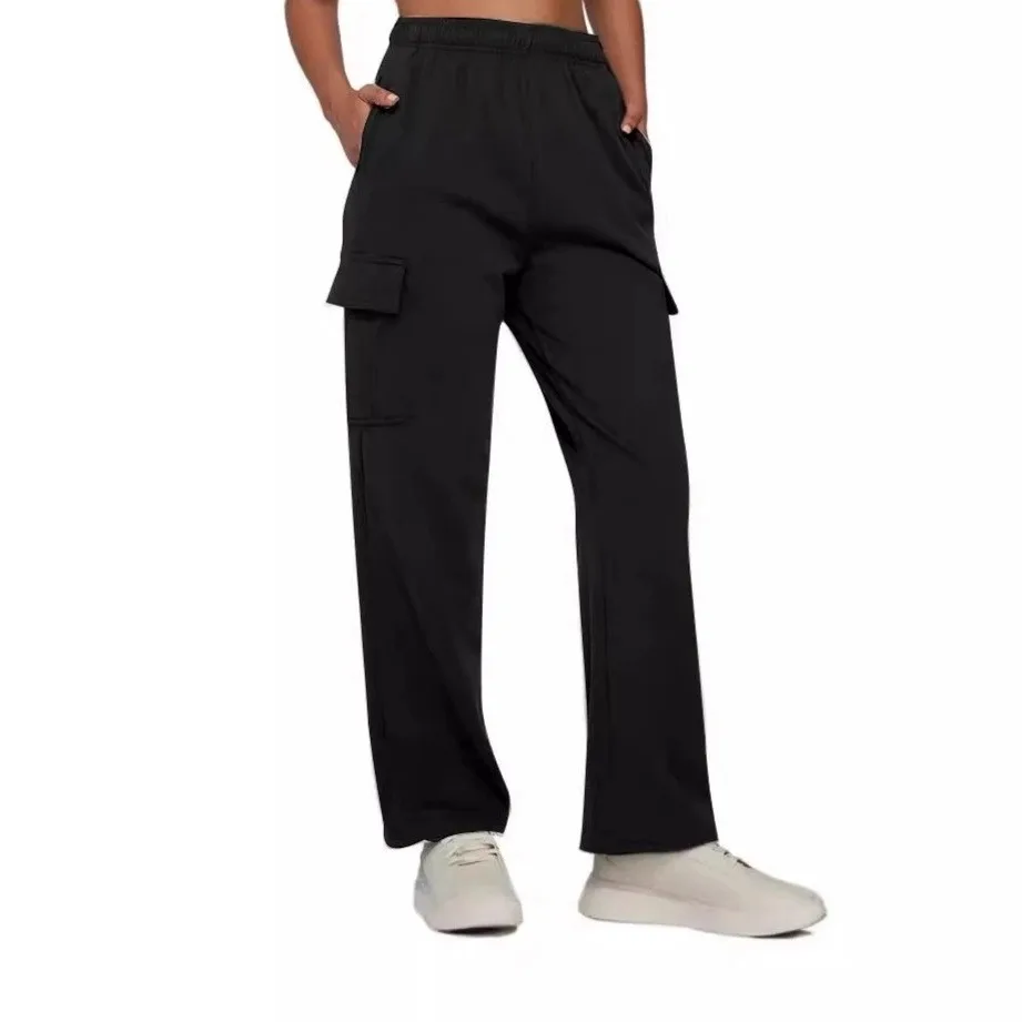 Seamless No Stretch Pants Full Length with Pocket Detail Regular Thickness Streetwear Workwear Edgy Street Summer Women Pants