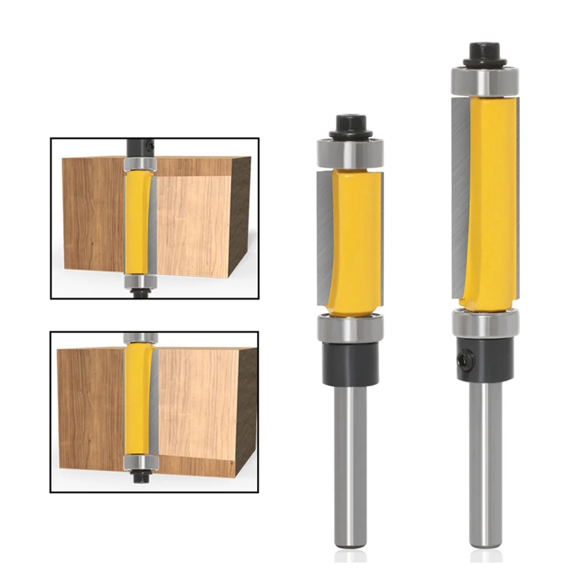 A002 1/2 6mm Shank Flush Trim Router Bit with Double Bearing Router Bit Drill Tool for Wood Formwork Pattern B