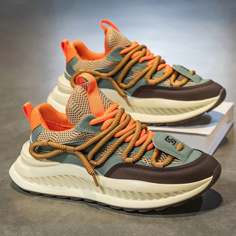 Men Platform Sneakers 2025 New Breathable Casual Shoes Designer Men's Dad's Shoes Height Increase Platform Sport Shoe Man Shoes