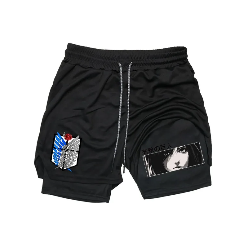 

Men 2in1 Shirley Akerman Sports Shorts Breathable Casual Quick-drying Doublelayer Shorts Summer Running Sportswear Bottoms M-3XL