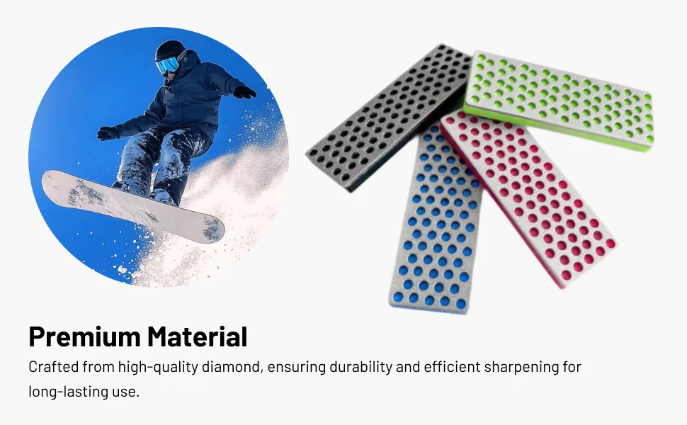 

Portable Diamond Ski Sharpeners Snowboard Edge File Set Complete Tuning Stones for Slope Use