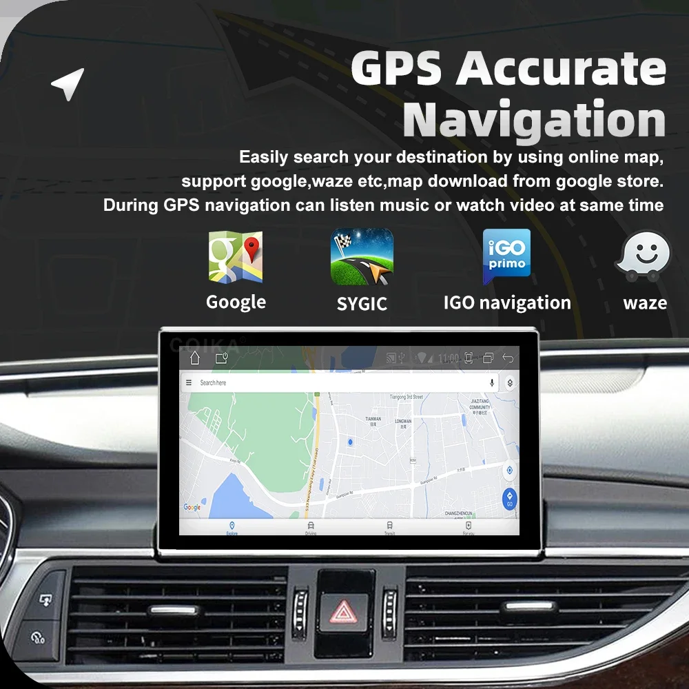 9 Inch Car Radio With Android Screen GPS Stereo WiFi SIM Card Slot Apple Carplay Multimedia Player For Audi A6 C7 A7 2012-2018