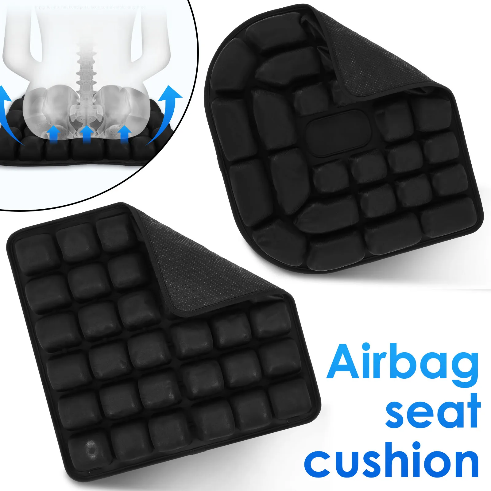 Air Bags Travel Cushion High Rebound Pressur 3D Air Cell Seat Cushion Lightweight Breathable for Car Office Chair Home
