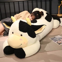 90/110CM Lovely Milk Cow Plush Toys Cartoon Stuffed Animal Cattle Dolls Sleeping Pillow for Birthday Gifts