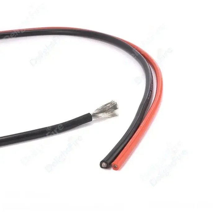 Solar Panel Electrical Wire Red Black Heat Resistant Silicone Cable 24 22 20 18 16 14 12 10 8 6 4 awg gauge for Car Auto Battery