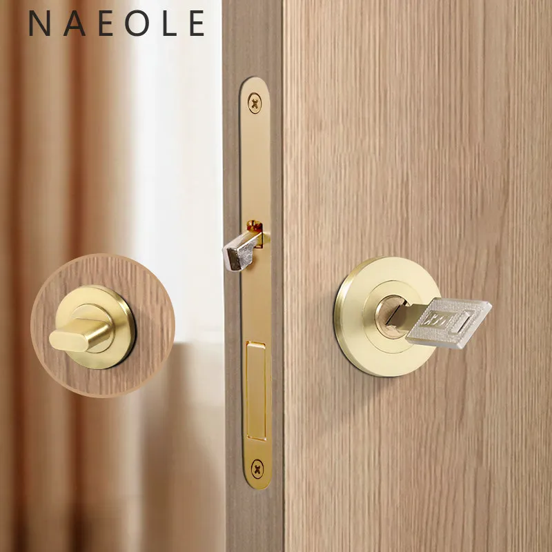 

Pocket Door, Bedroom Key, Double-sided Folding, No Handle Hook, Silent Door Lock, Movable Sliding and Folding Door Universal