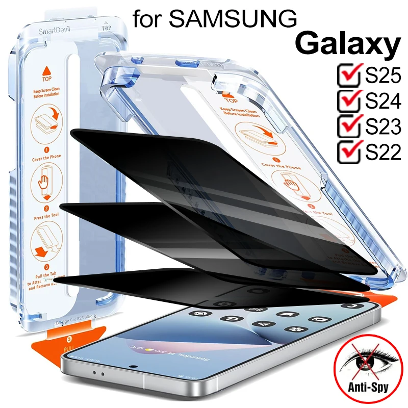 

for Samsung Galaxy S25 S24 S23 S22 Plus Ultra Anti-SpyTempered Glass Privacy Screen Protector Easy to install HD Hardness Cover