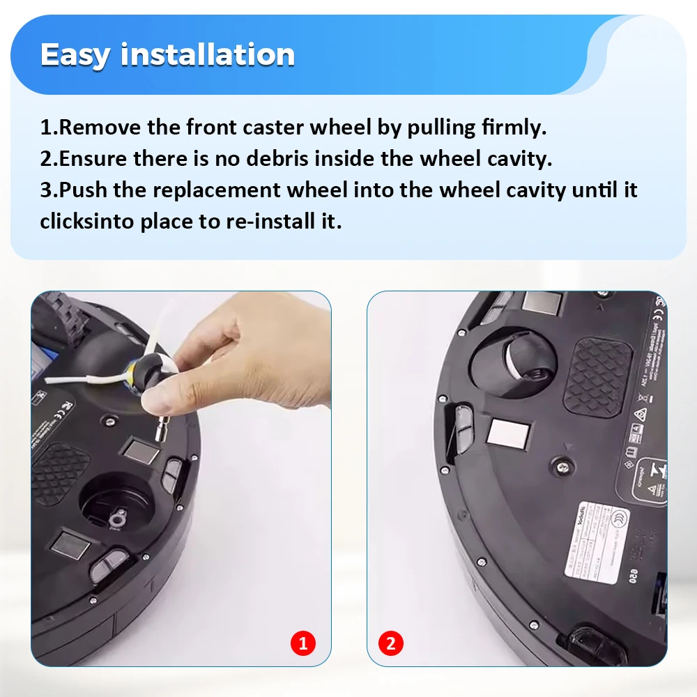 Front Castor Wheel for Xiaomi 1S 1C Roborock S5 S50 S6 S60 S5Max S6 Maxv S6 Pure Vacuum Cleaner Wheels For Household Cleaning