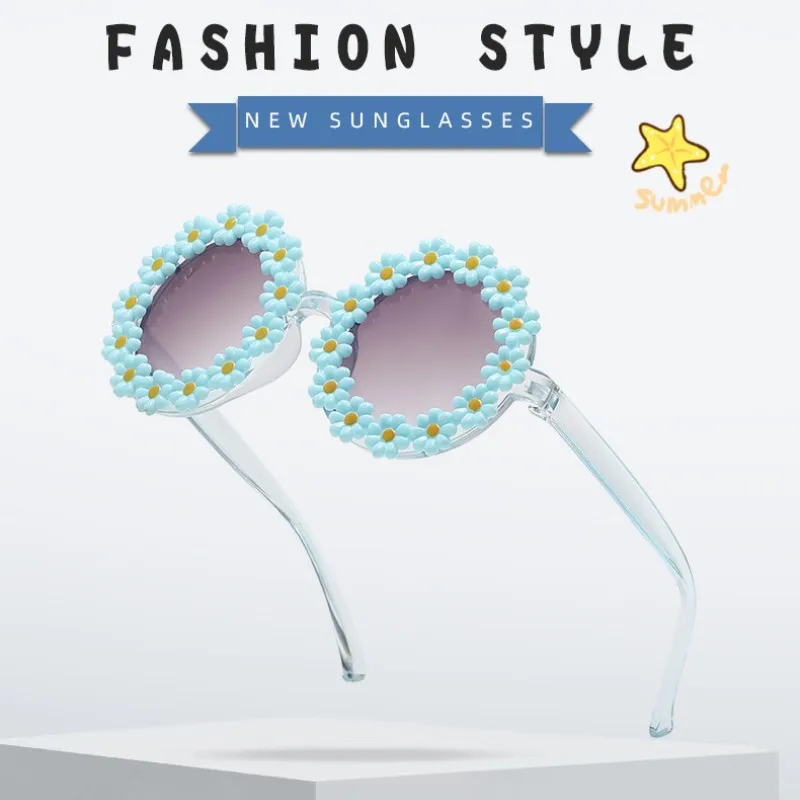 

Cute Flower Outdoor Children Sunglasses Summer Sun Protection Baby Girls Classic Sun Glasses Kids Boy UV400 детские очки