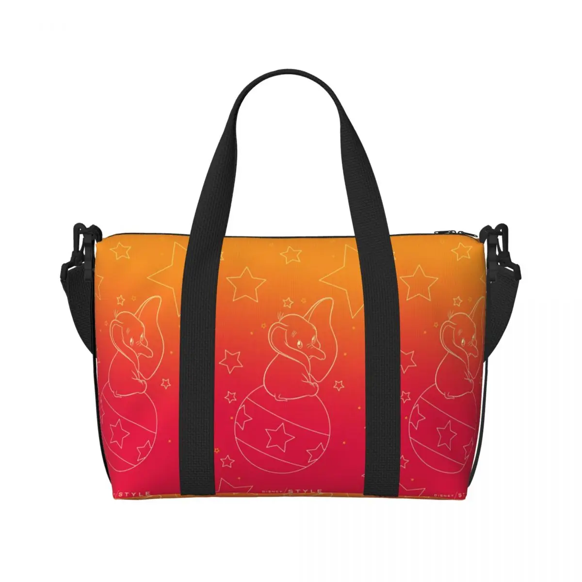 

Большая женская сумка-шоппер с мультяшным Дамбо, милая сумка через плечо с изображением слона для пляжа, спортзала и путешествий