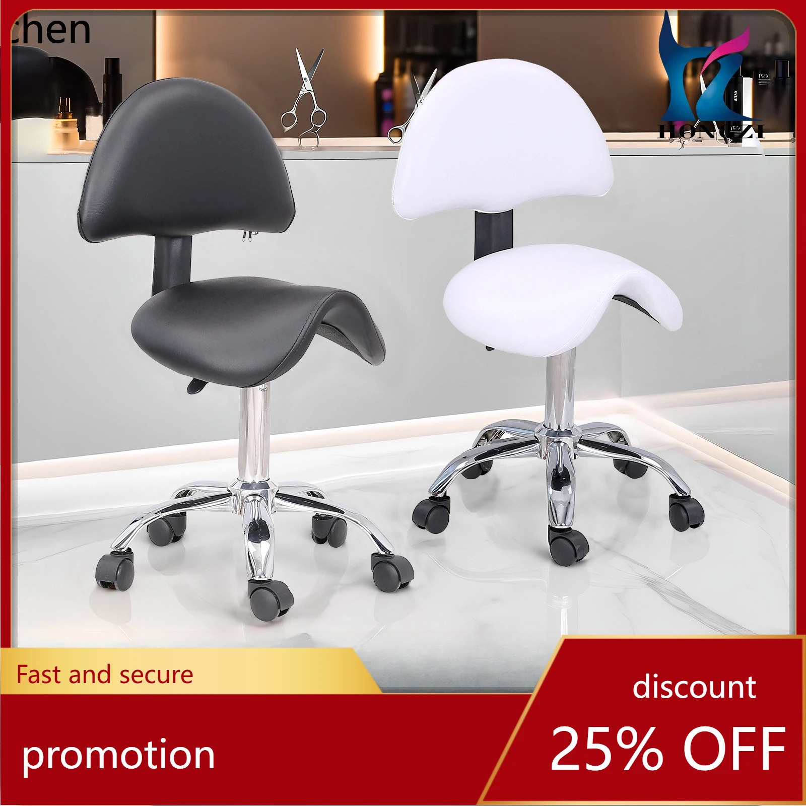 

HXL Beauty Stool with Wheels, Hairdressing Stool, Special Adjustable Swivel Chair for Beauty Salon