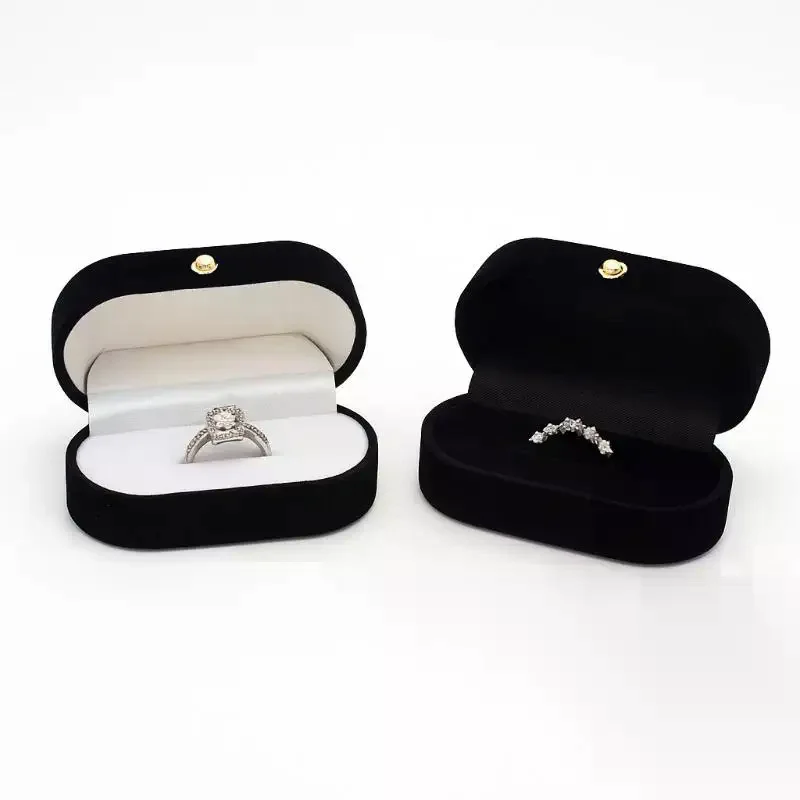 1 PCS Felt Ring Box Mini Portable Ear Stud Jewelry Box Wedding Ring Pair Box Jewelry Storage Box