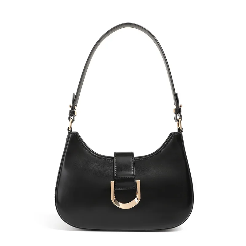 

Genuine Leather Dumpling Bag Large Capacity Minimalist Crossbody Bag Women Female Luxury Fashion Underarm Bag White