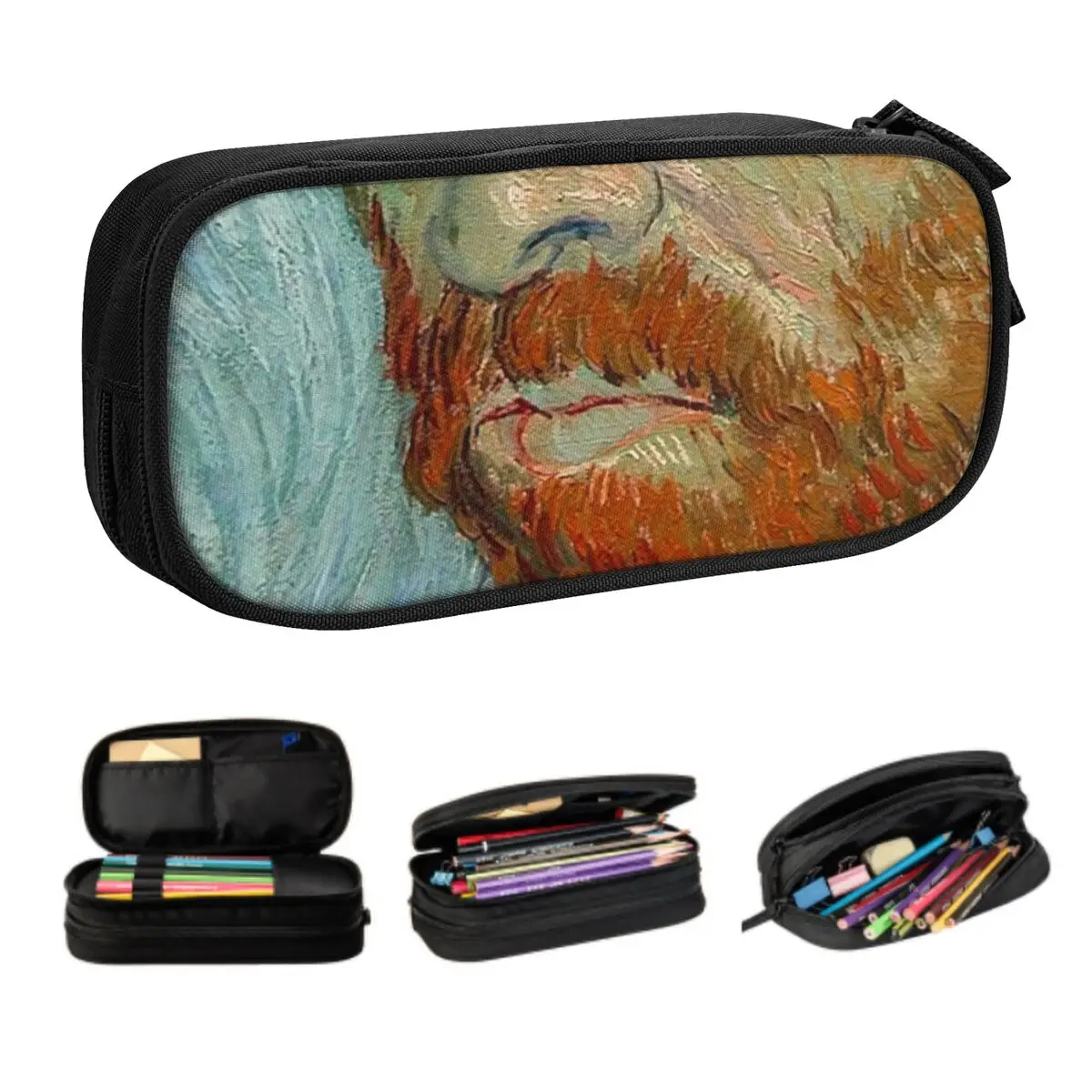 Custom Kawaii Vincent Van Gogh Pencil Cases for Girls Boys Art Painting Large Storage Pen Box Bag School Accessories
