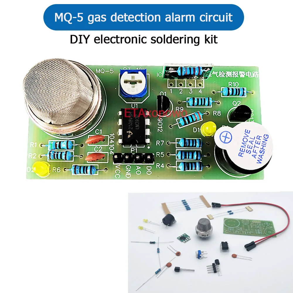 DIY 전자 키트 MQ-5 가스 감지 알람 회로 학습 납땜 프로젝트