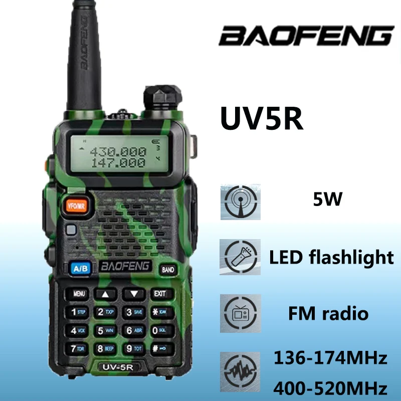 Baofeng-walkie-talkie de doble segmento, menú de acceso directo de camuflaje de UV-5R, Radio de mano UV