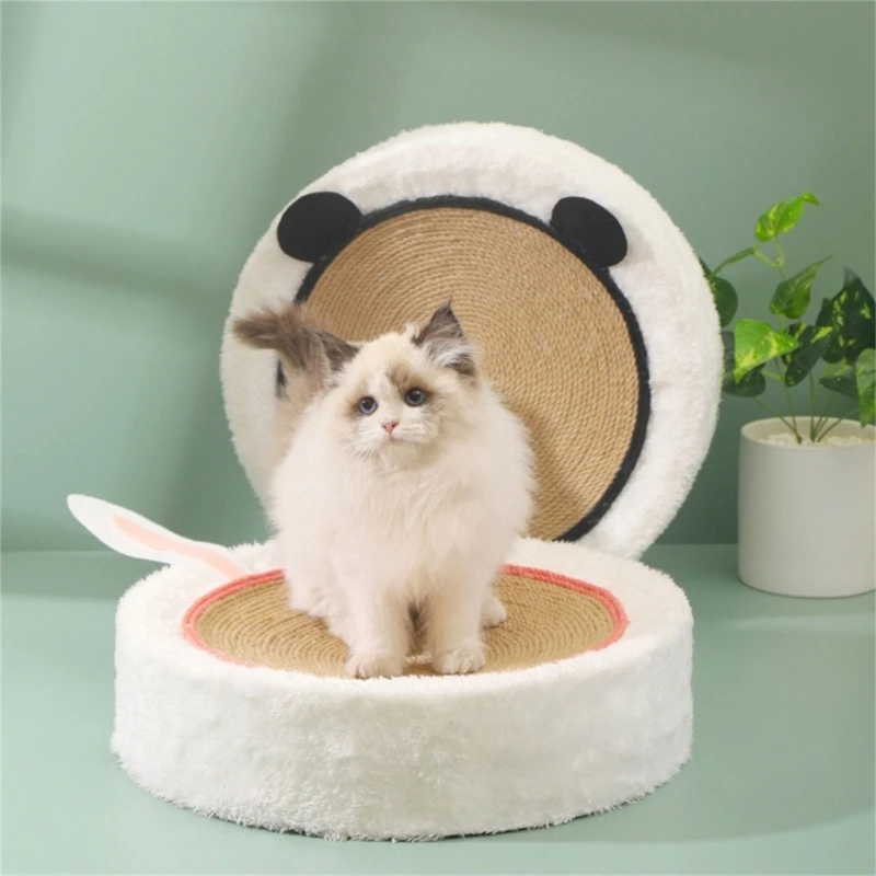 LXAF Cat Scratcher Board Toy Kitten Scratch Board SisalHemp Lounges Bed Round Scratching Post Bed Small Cat Claw Training Pad