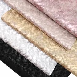 Metallic Snake Embossed Synthetic Leather Faux Leather Vinyl Fabric PU Leather Craft DIY Bows Bags Earrings Rolls Sheets C017