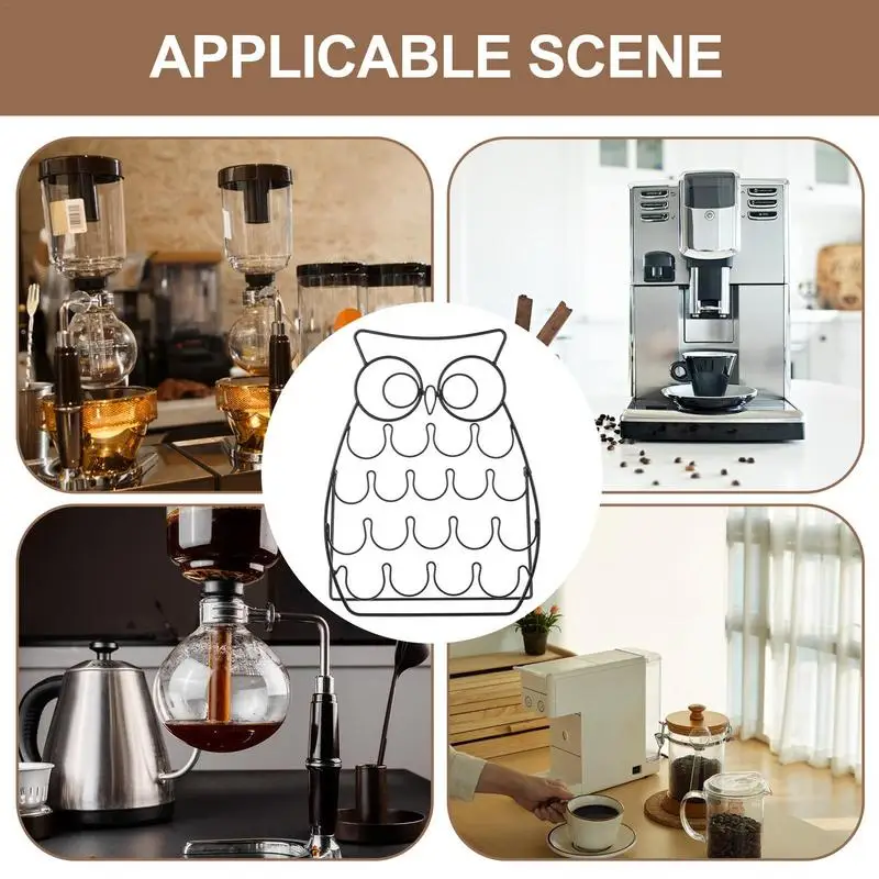Coffee Pod Storage Rack Owl Shape Espresso Pod Keeper Storage Detachable Espresso Pod Rack Stand Holds 20 Pods For Kitchen