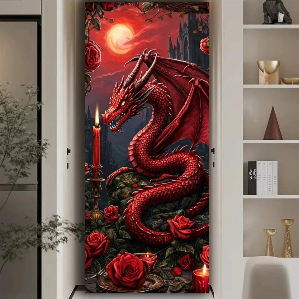 

Large Nordic Red Dragon Diamond Painting Full Square Round Diamond Embroidery Mosaic Animal Home Decor 2025 Gift 300x100cm