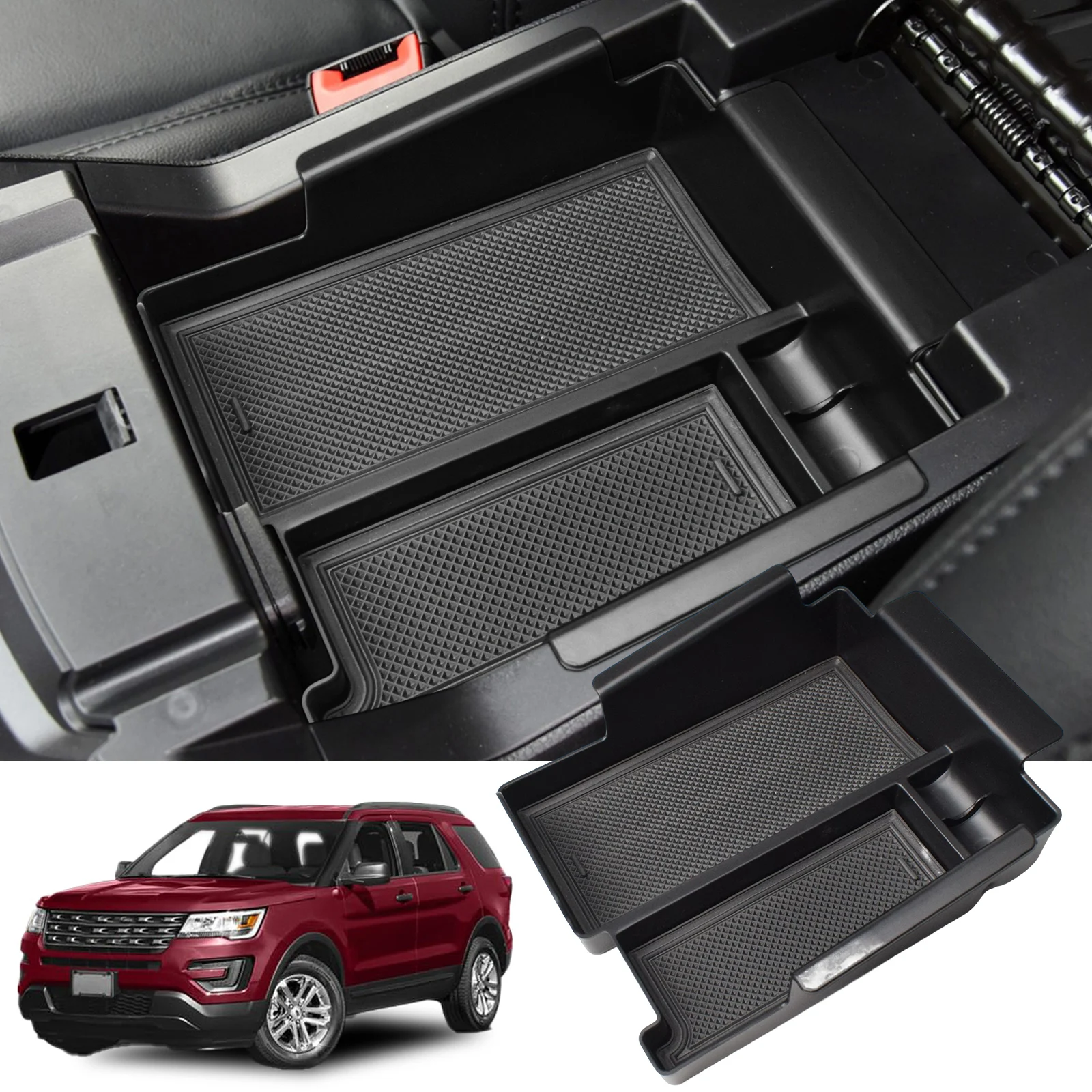 

For Ford Explorer 2012 2013 2014 2015 2016 2017-2019 Center Console Tray Accessories Armrest Storage Organizer Interior Car Box