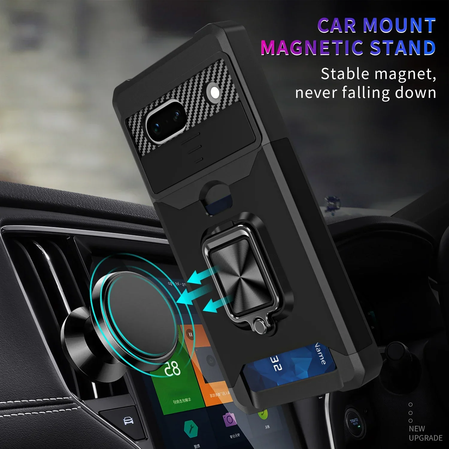 New Armor Kickstand Case For Google Pixel 10 9 8 7 Pro XL 10A 9A 8A 7A Cover Card Slot Wallet Ring Holder Fundas Shell Coque