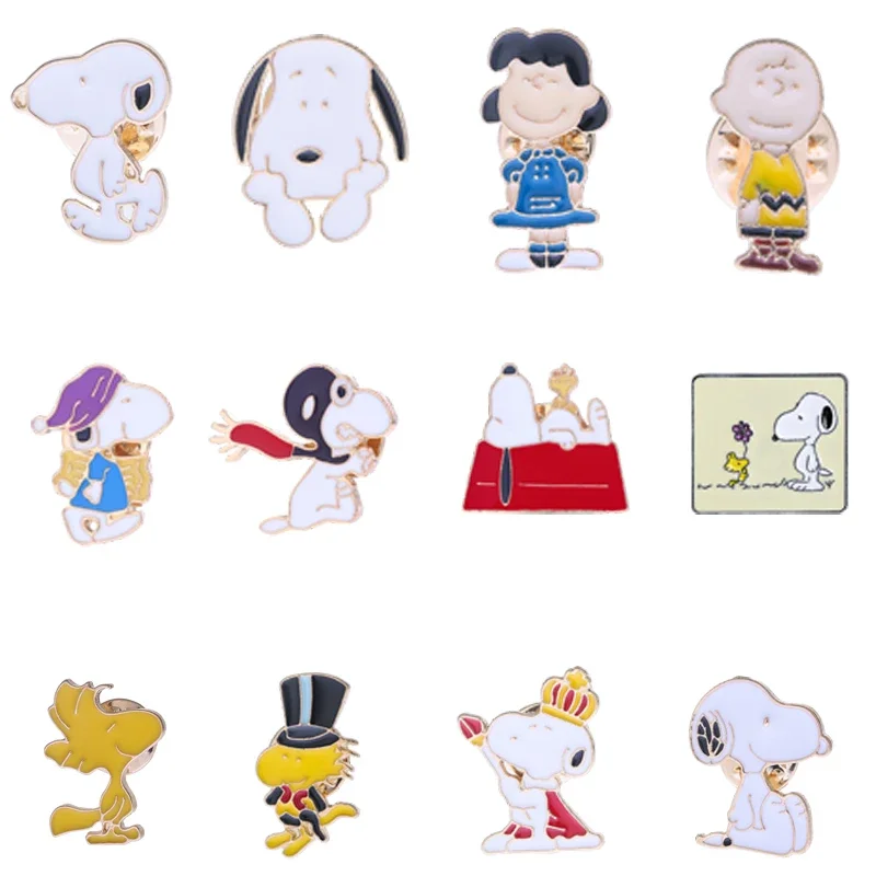 Snoopy Brooches Badges Anime Enamel Pins Lapel Badges Cartoon Backpack Bag Hat Leather Jackets Jewelry Halloween Decoration Gift