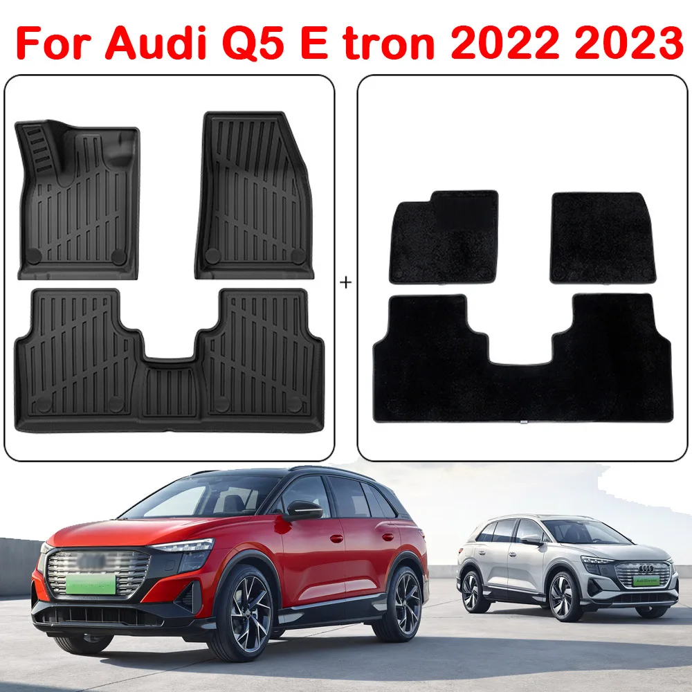 

Коврики и грузовые вкладыши для Audi Q5E tron 2022 2023, всепогодные водонепроницаемые напольные вкладыши из ТПЭ, аксессуары черного цвета