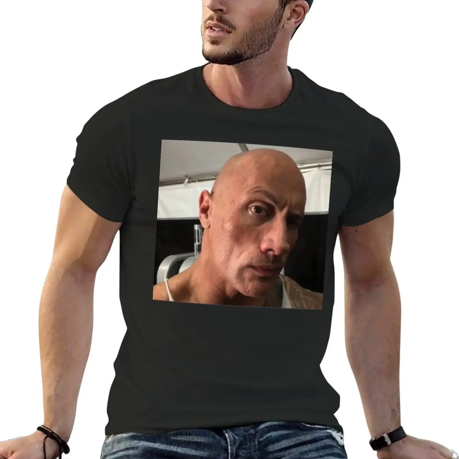 

Dwayne The Rock Johnson eyebrow raise meme Classic T-Shirt customizeds man t shirt anime clothes t shirts for men cotton