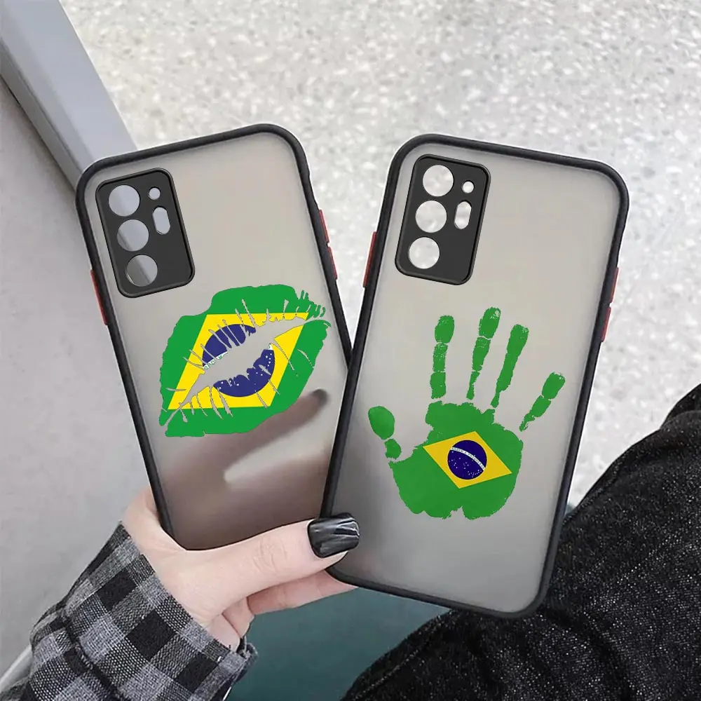 Brazil Brazilian Flags Emblem Matte Case for Samsung Galaxy M62 M53 M52 M51 M33 M32 M31 M30S M23 M20 M10 5G J8 J7 J6 J5 J4 Cover