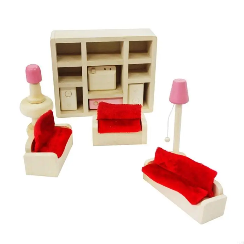 

Miniature Furniture Model Doll Houses Bedroom Living Room Kitchen Dining RoomAccessory Realistic Playset 1:12 P31B