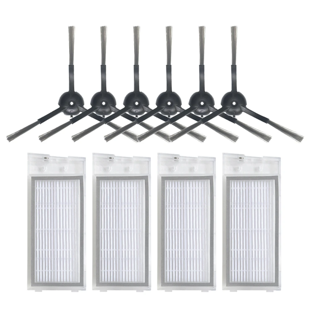 HEPA Filter Side Brush Replacement Accessory for Eve Plus Sweeping Robot, 4 HEPA Filters + 6 Side Brushes