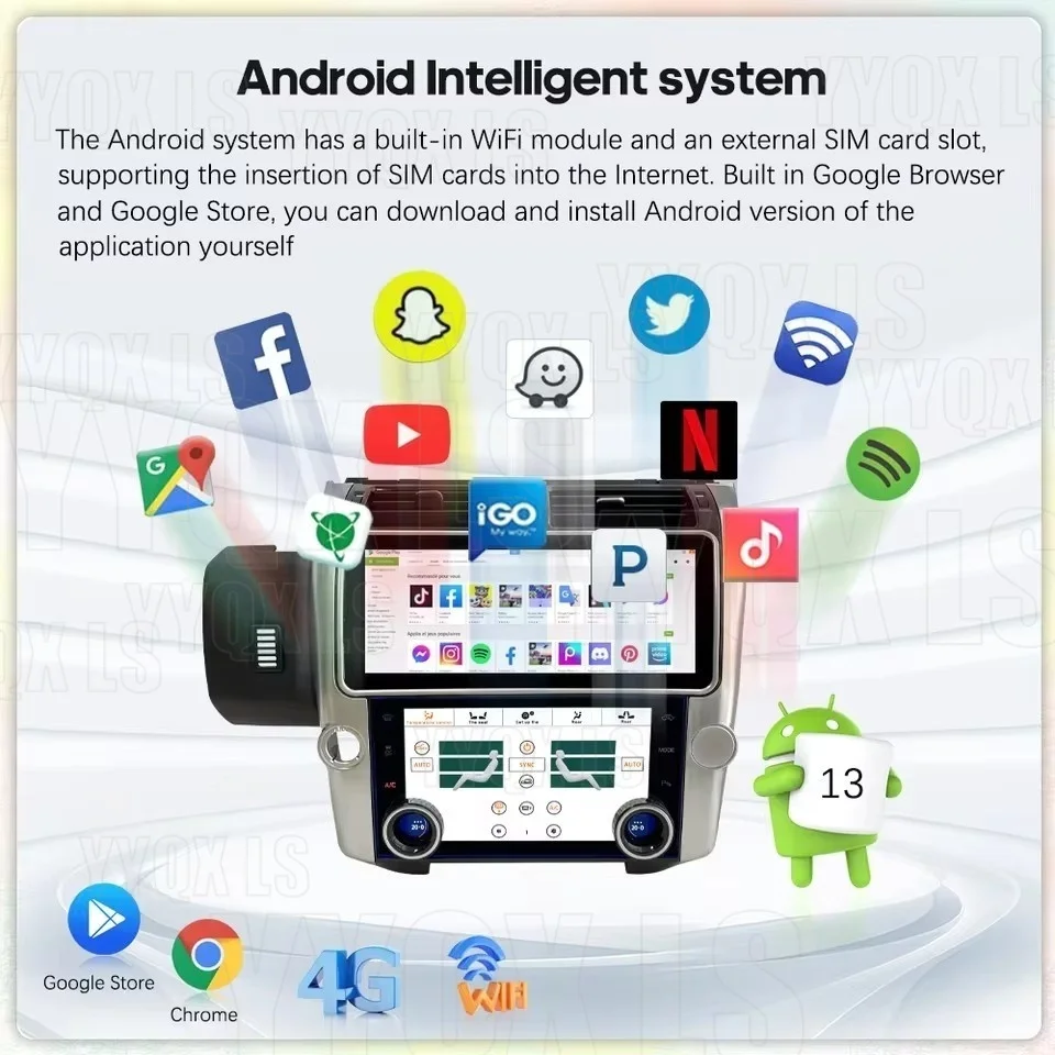 Android audio For Land Rover Discovery 4 2010-2016 with AC Screen Android 14 Car Multimedia Player car intelligent systems