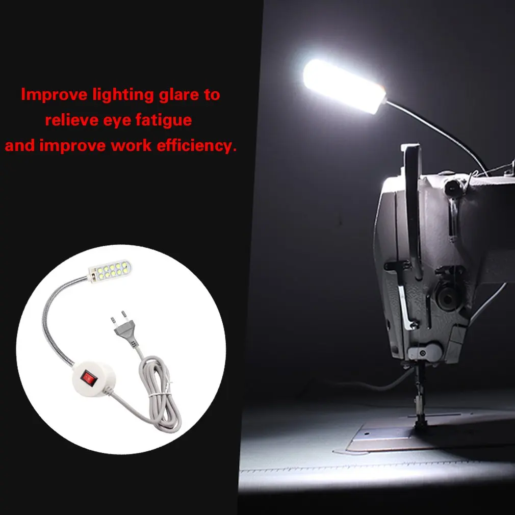 10/20/30 LED przemysłowa maszyna do szycia lampa oświetleniowa odzież akcesoria do maszyn światło robocze 360 ° elastyczna gęsiej szyi