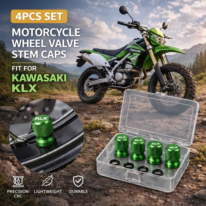 Para Kawasaki KLX230 KLX 230 KLX300 KLX 300 140 Accesorios para Motocicleta Tapa de Válvula de Neumático de Aluminio CNC Cubierta Antipolvo para Puerto de Aire