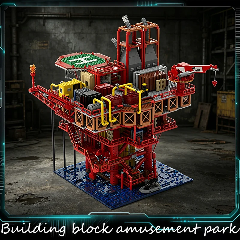 

6388 PCS Customize Medieval Series Technology Transforming Rust Small Oilrig MOC Building Block Model Diy Toys Kid Christma Gift