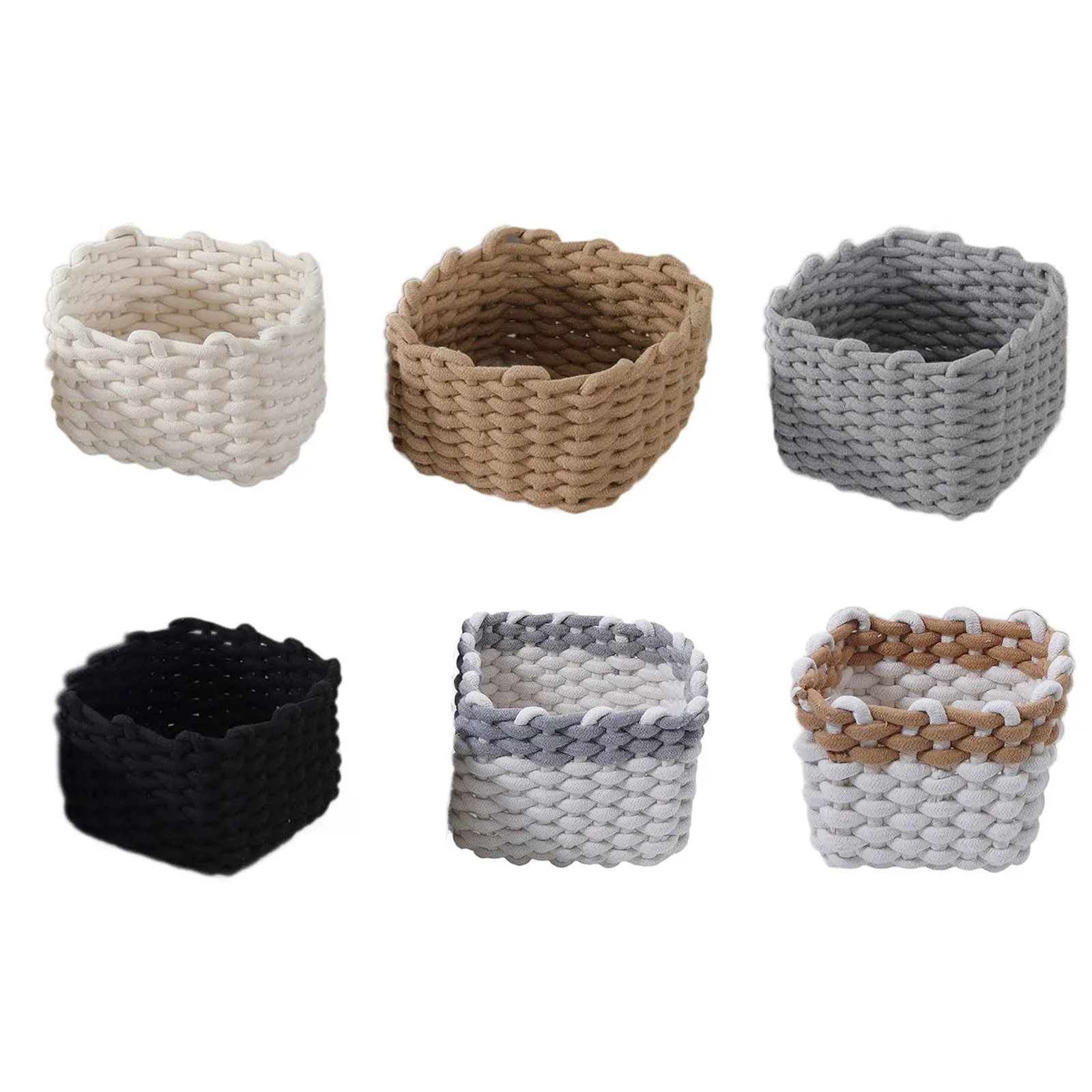 

Minimalist Rope Basket Container Woven Organizer Box for Closet Bathroom Bedroom and Toy Storage