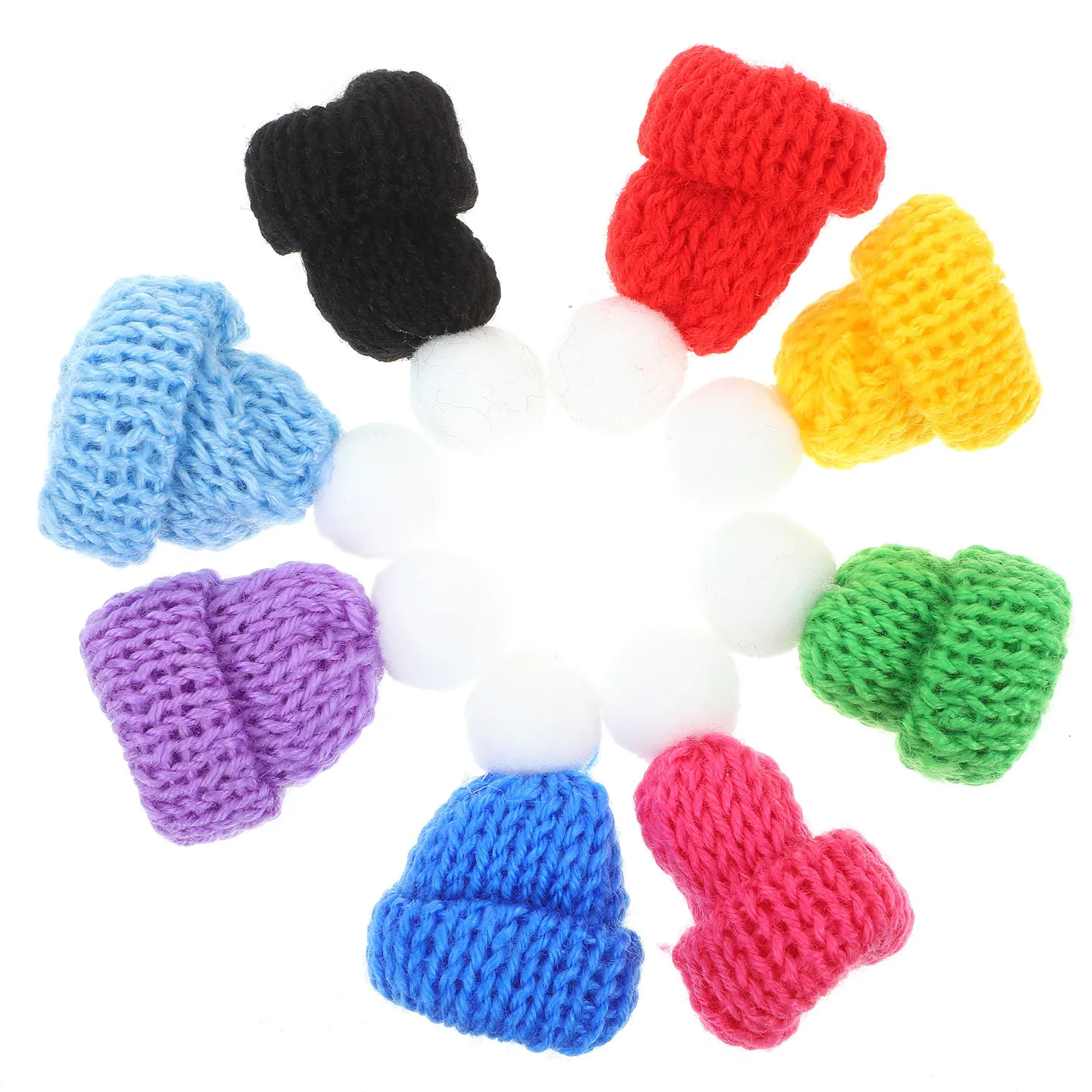 

40 Pcs Mini Beanie Christmas Decor H made Woollen Hat naments Accessories Knitting Santa Party Hats Woolen Christmas Gadget Not