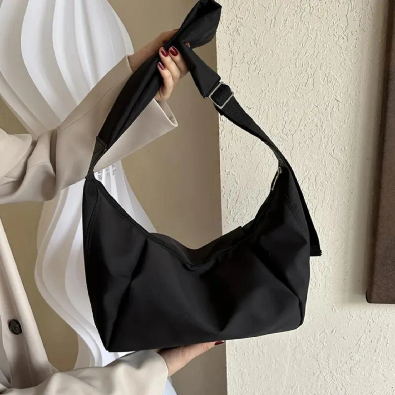 

Women Trendy Shoulder Bag, Plain Color Crossbody Bag, Large Capacity Handbag, Hobo Bag Bags for small business Plastic bags Bogg