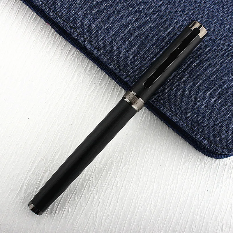 Luxury Brand Matte Black Fountain Pen 0.38mm/0.5mm Nib School Office Name Ink Pens Gift Stationery