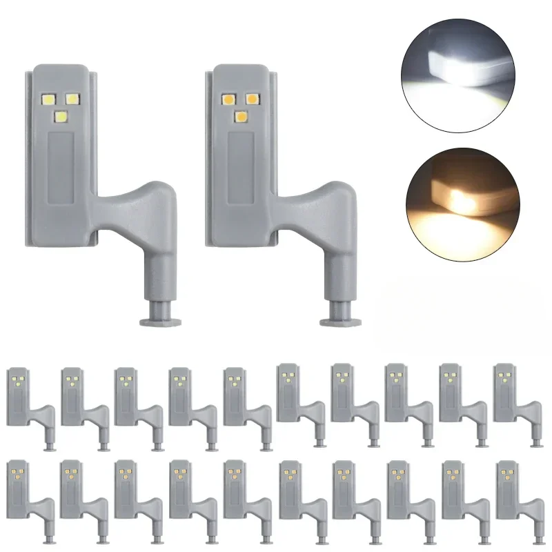 10pcs Inner Hinge Night Lamp Led Closet Lights Motion Sensor Cabinet Light Cupboard Closet Wardrobe Door for Kitchen Bedroom