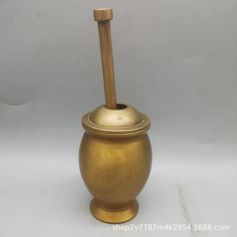 Brass Medicine Mortar Medicine grinding jar Pill Crusher Traditional Chinese Medicine Mortar and Pestle Craft Ornaments