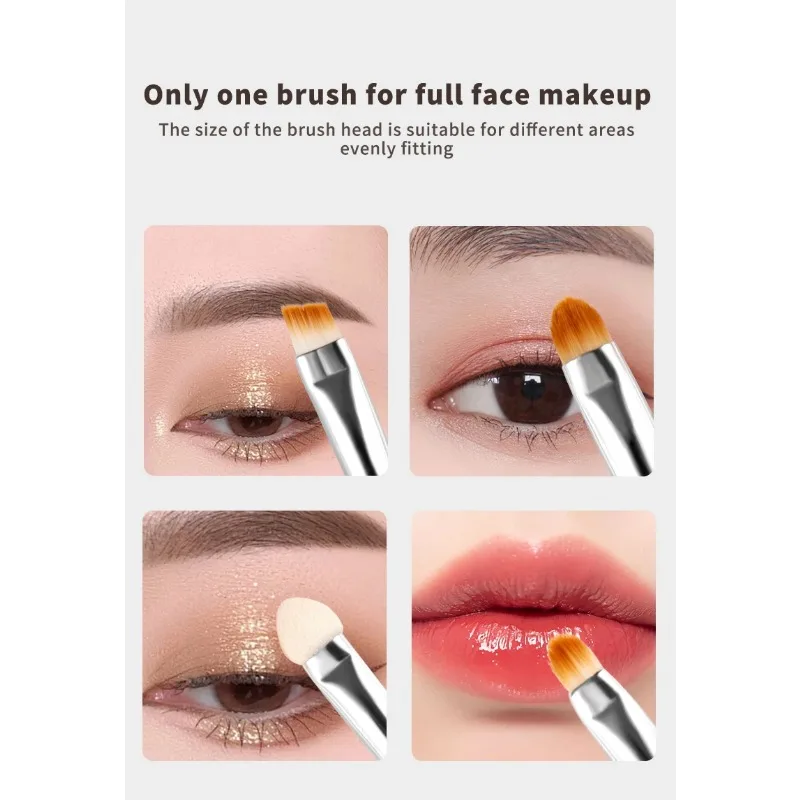 فرشاة مكياج جديدة 4 في 1 محمولة متعددة الاستخدام لظلال العيون مع أداة مكياج بمقبض بلاستيكي #4