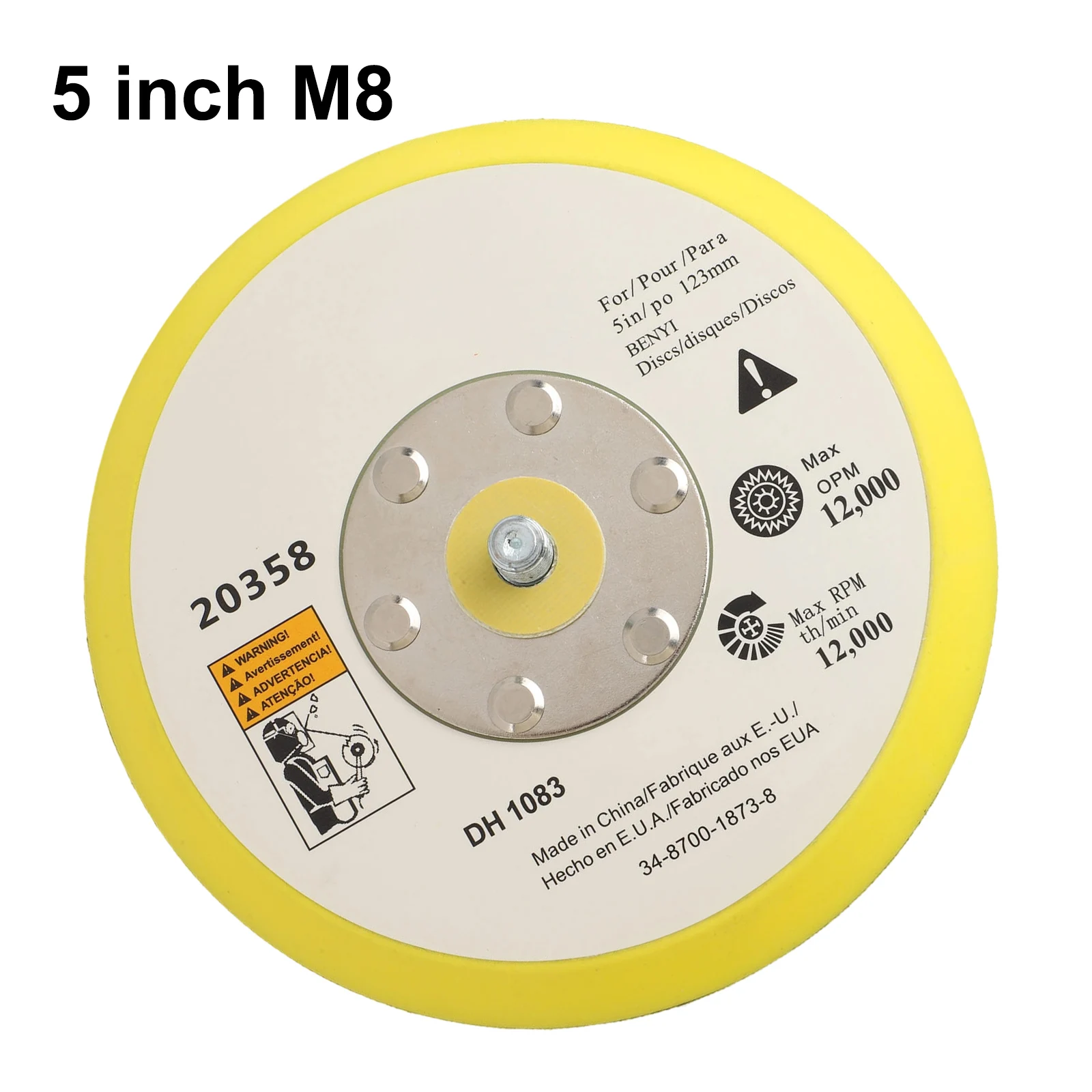 2/3/5 Inch  Polishing Sanding Disc M6/M8 Backing Pad Hook And -=Loop -=Backer Plate Polishing Pad Sander Power Tool