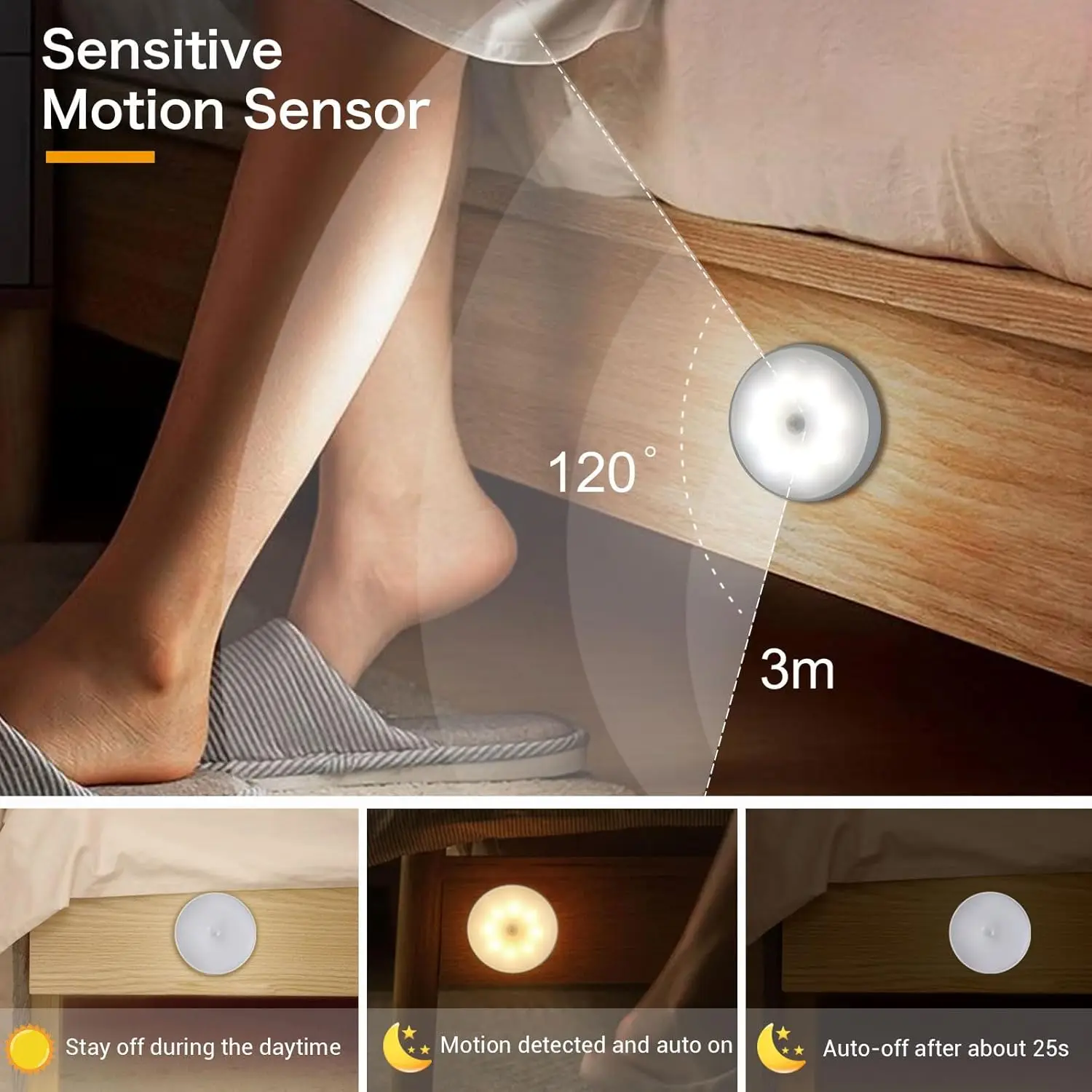 LED Night Lamp With Motion Sensor Rechargeable USB Night Light 2 Colors Dimmable For Room Kitchen Cabinet Bedside Table Lamp