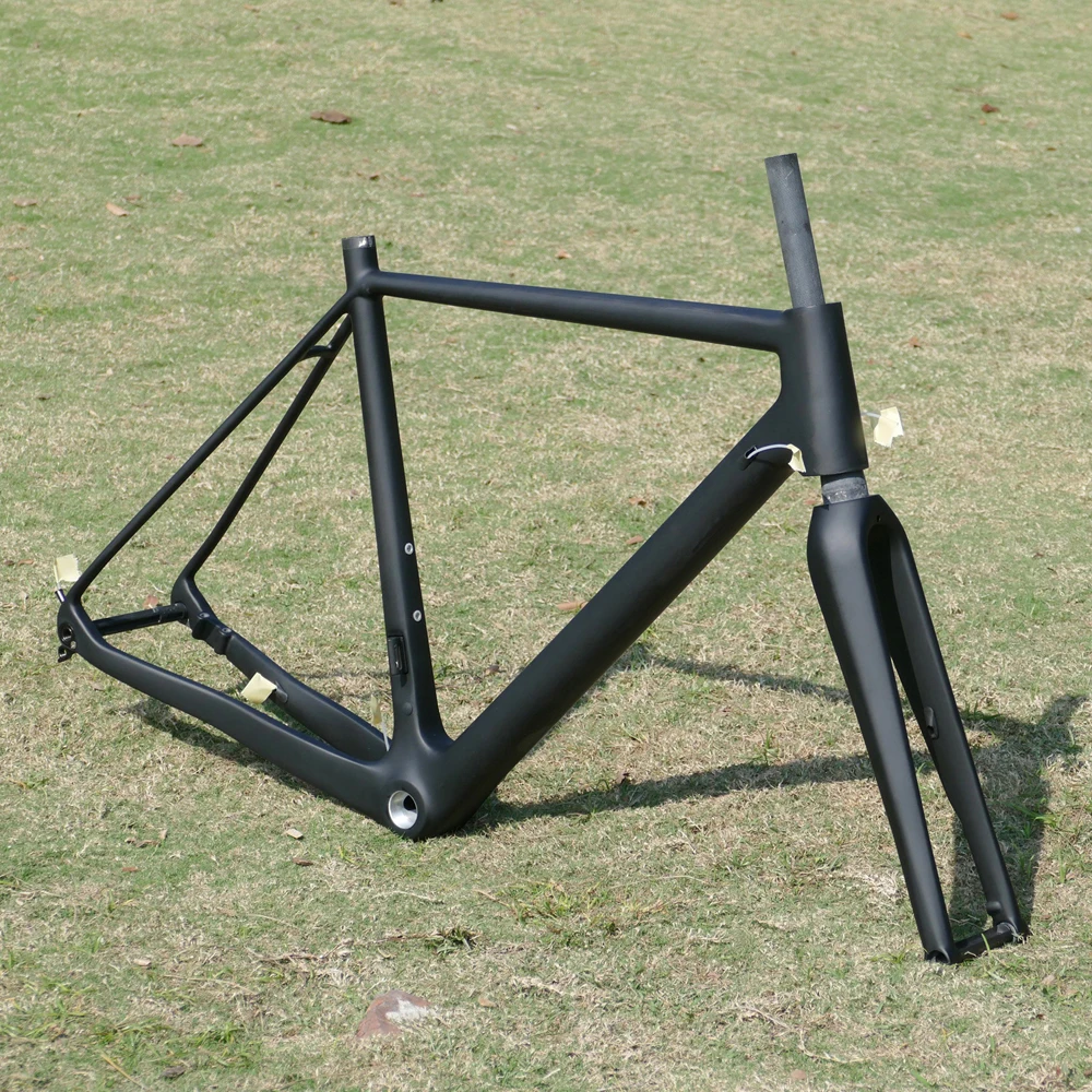 0015#  Full Carbon  UD Matt Cyclocross Bike Bicycle Cycling Thru Axle Cyclo-Cross Frame Fork Headset 49/52/54/56/58cm