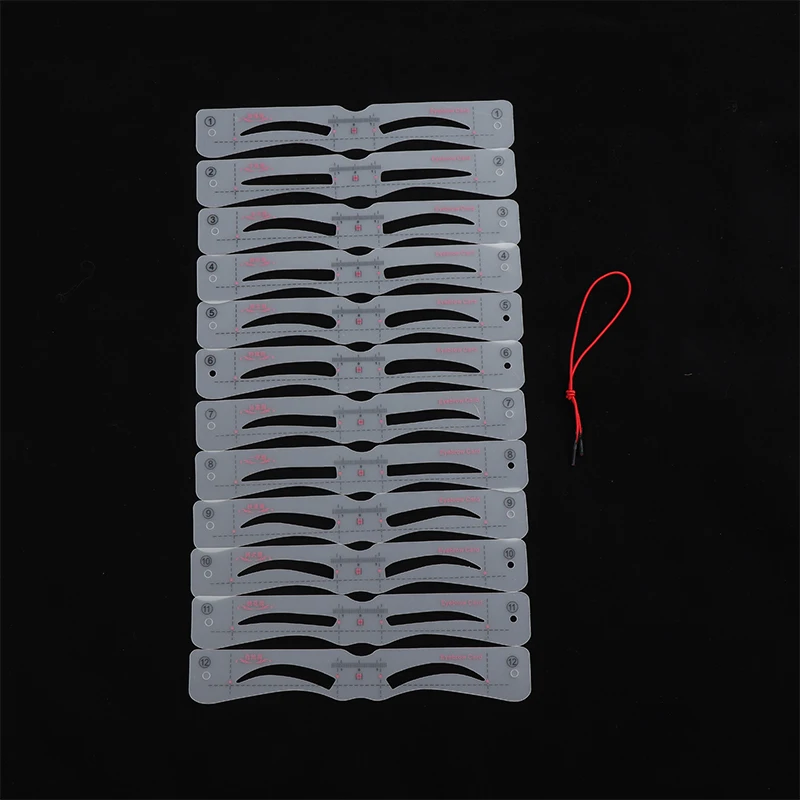 /Vly/Silicone Eyebrow Stencils Makeup Eyebrow Drawing Guide Card Template DIY Makeup Accessories 12Pcs