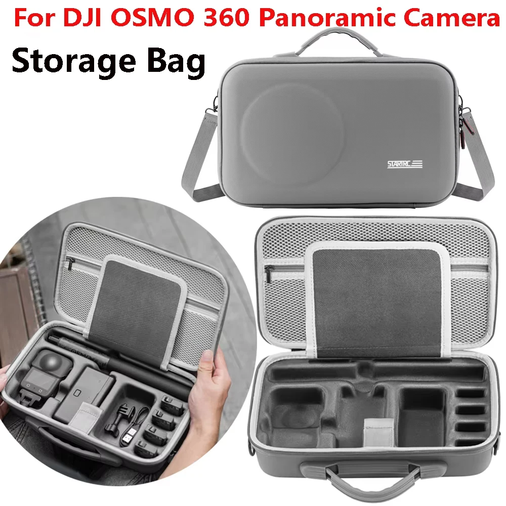 

STARTRC Portable Carrying Case for DJI OSMO 360 Panoramic Camera Protective Shockproof Storage Bag Travel Shoulder Box Accessory